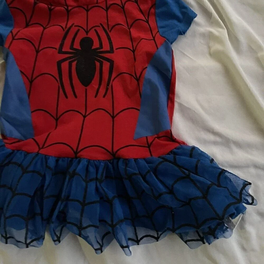 Spider-Man Spider girl- Girls Vtg Marvel Costume Halloween Dress Girls Sz 6 - Picture 3 of 11